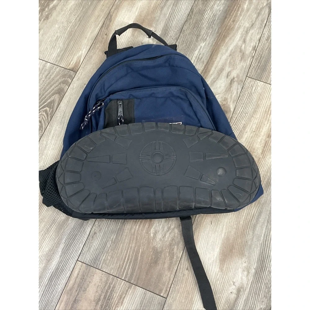 Vintage 90's Retro Jansport Thick Rubber‎ Tire Bottom Backpack Blue 16